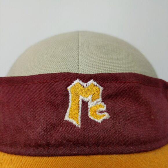 DeLong Strapback Sun Visor Hat Red & Yellow Embroidered Logo MC - Picture 4 of 10